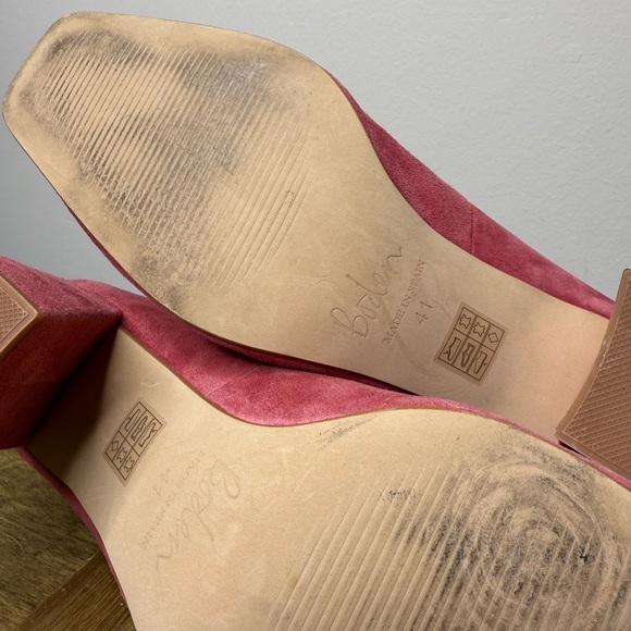 Boden Scalloped Detail Court Heels in Posey Pink suede